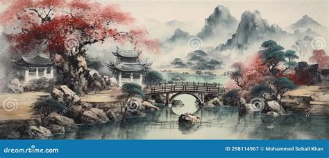 Fine Raindrops of Jade on a Misty Mountain - Landscape Painting and Poetic Tranquility!