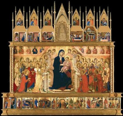 “Maestà” di Duccio: Un'Esplorazione Cromatica del Divino!